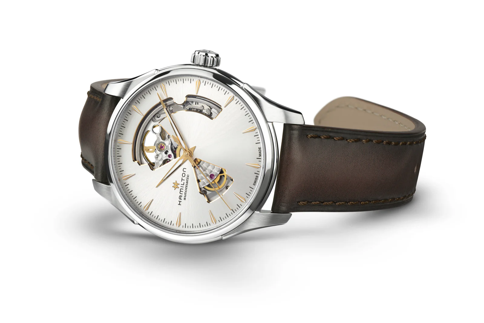 Hamilton Jazzmaster Open Heart Watch Automatic 40mm Silver Dial / Leather Strap - Image 3