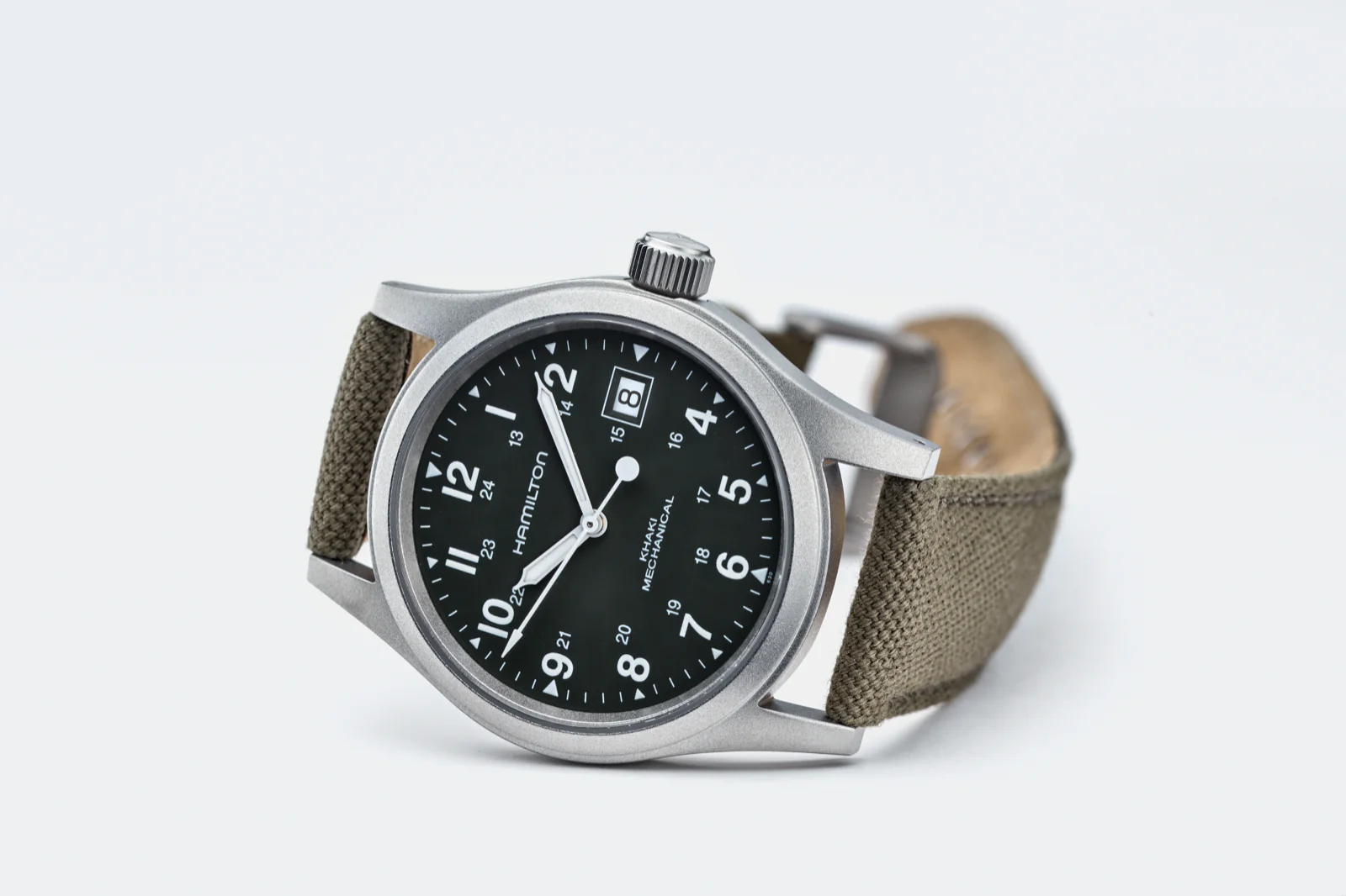 Hamilton Khaki Field Watch 38mm Mechanical Green Dial Canvas - Image 3